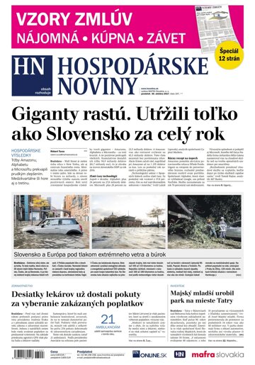 Obálka e-magazínu Hospodárske noviny 30.10.2017
