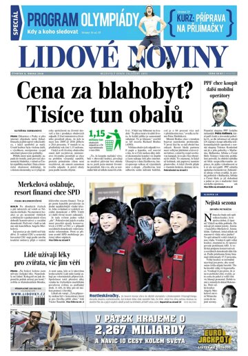 Obálka e-magazínu Lidové noviny 8.2.2018