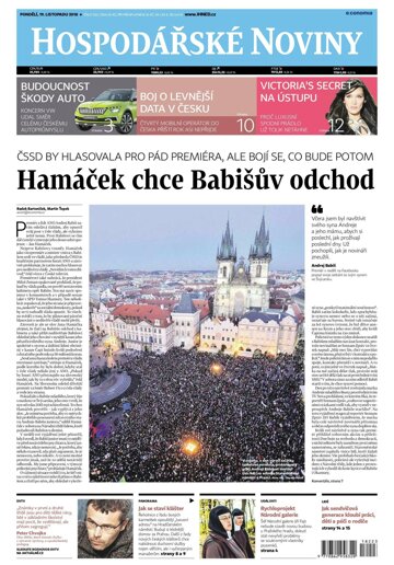 Obálka e-magazínu Hospodářské noviny 223 - 19.11.2018