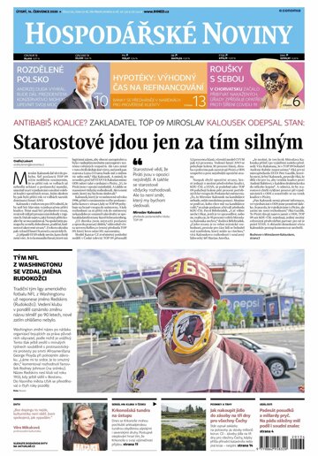 Obálka e-magazínu Hospodářské noviny 134 - 14.7.2020