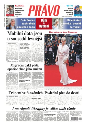 Obálka e-magazínu Deník Právo 15.5.2024