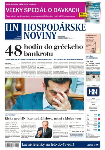 Obálka e-magazínu Hospodárske noviny 29.06.2015