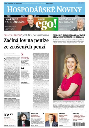 Obálka e-magazínu Hospodářské noviny 020 - 29.1.2016