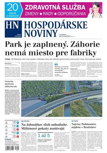 Obálka e-magazínu Hospodárske noviny 25.10.2016