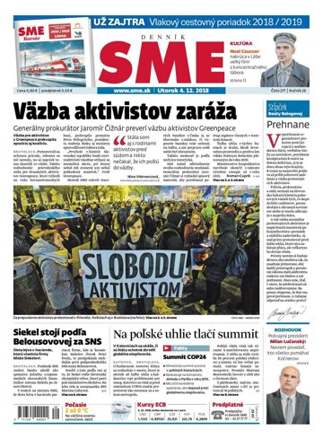 Obálka e-magazínu SME 4.12.2018