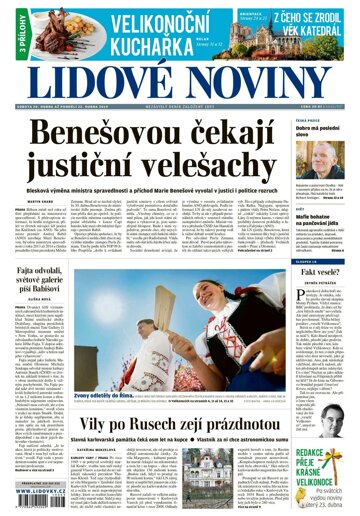 Obálka e-magazínu Lidové noviny 20.4.2019