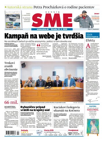 Obálka e-magazínu SME 22.1.2020