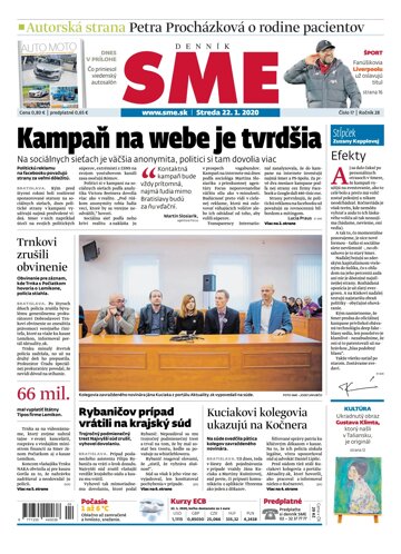 Obálka e-magazínu SME 22.1.2020