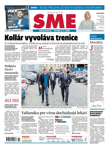 Obálka e-magazínu SME 4.3.2020