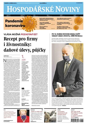 Obálka e-magazínu Hospodářské noviny 058 - 23.3.2020