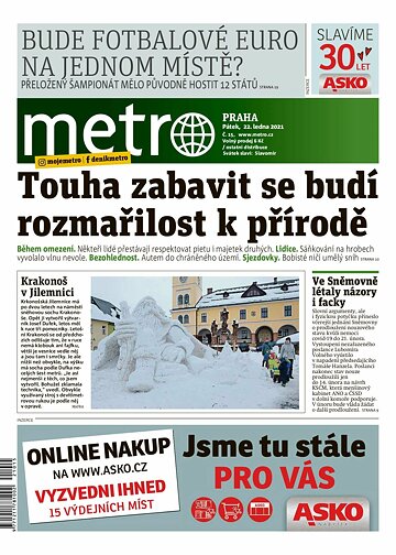 Obálka e-magazínu deník METRO 22.1.2021