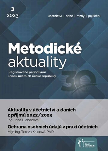 Obálka e-magazínu Metodické aktuality Svazu účetních 3/2023