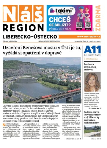 Obálka e-magazínu Náš Region - Liberecko 18/2025