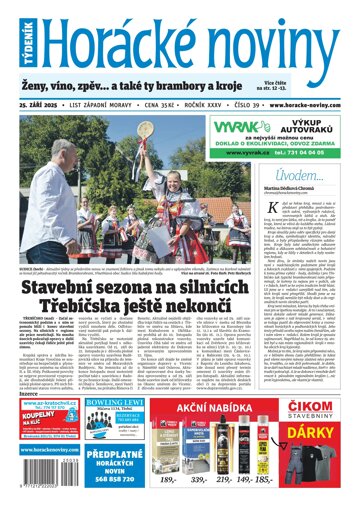 Obálka e-magazínu Horácké Noviny 39/2025