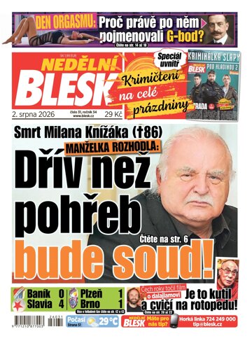 Obálka e-magazínu Nedělní Blesk 2.8.2026
