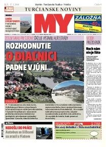Obálka e-magazínu MY Turčianske noviny 11-17/3/2014