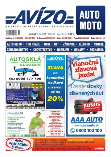 Obálka e-magazínu Avízo 149 (15.12.2014)