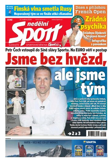 Obálka e-magazínu Nedělní Sport 22.5.2016