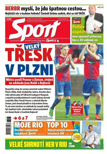 Obálka e-magazínu Sport 23.8.2016