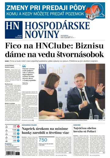 Obálka e-magazínu Hospodárske noviny 05.04.2017