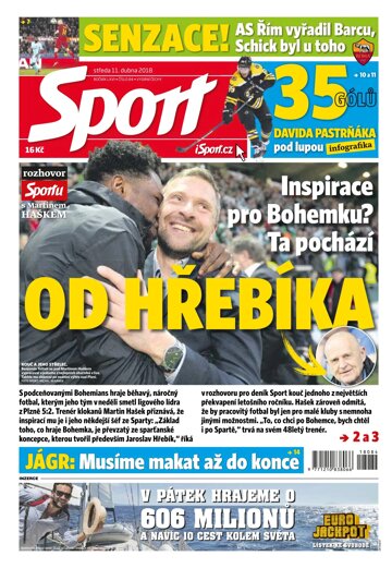 Obálka e-magazínu Sport 11.4.2018