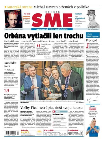 Obálka e-magazínu SME 21.3.2019