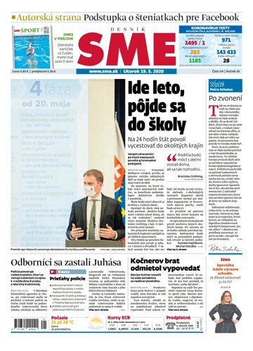 Obálka e-magazínu SME 19.5.2020