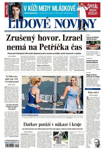Obálka e-magazínu Lidové noviny 29.5.2020