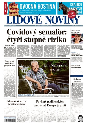 Obálka e-magazínu Lidové noviny 28.7.2020