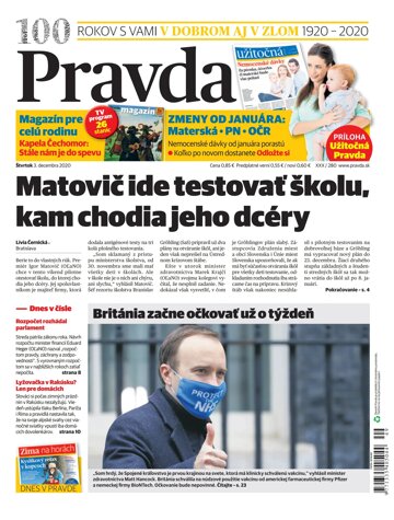 Obálka e-magazínu Pravda 3. 12. 2020