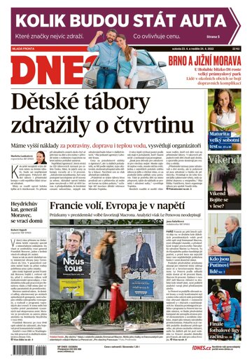 Obálka e-magazínu MF DNES Brno a Jižní Morava - 23.4.2022