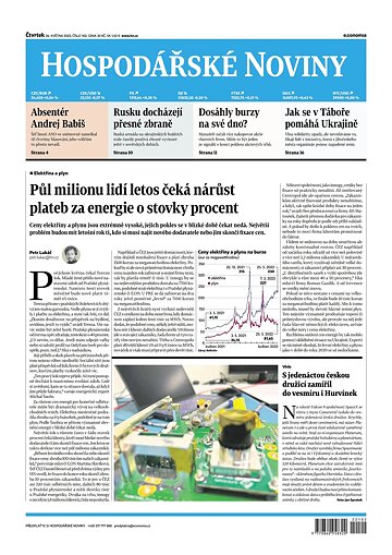 Obálka e-magazínu Hospodářské noviny 102 - 26.5.2022