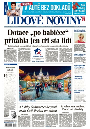 Obálka e-magazínu Lidové noviny 20.11.2023