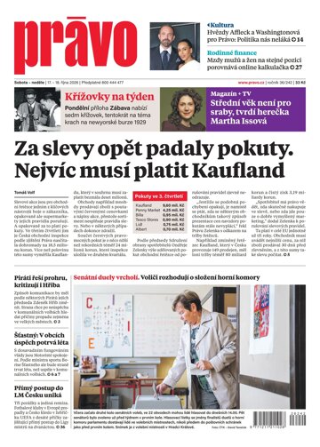Obálka e-magazínu Deník Právo 17.10.2026