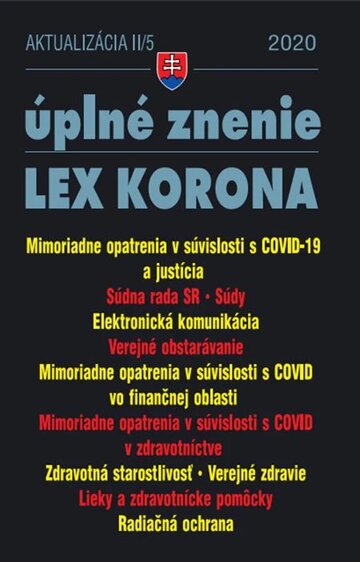 Obálka knihy Aktualizácia II/5 2020 – Obchodné a občianske právo v čase koronavírusu