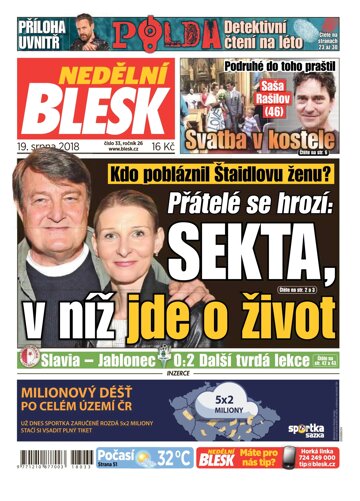 Obálka e-magazínu Nedělní Blesk 19.8.2018