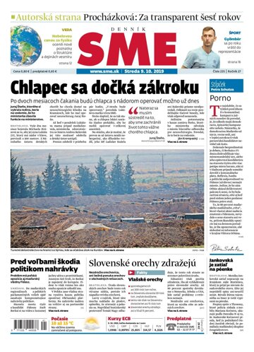 Obálka e-magazínu SME 9.10.2019