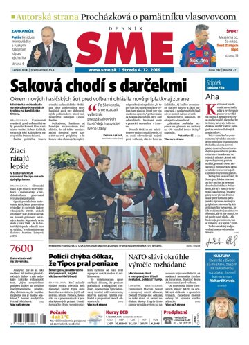 Obálka e-magazínu SME 4.12.2019