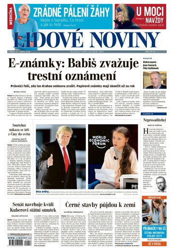 Obálka e-magazínu Lidové noviny 22.1.2020