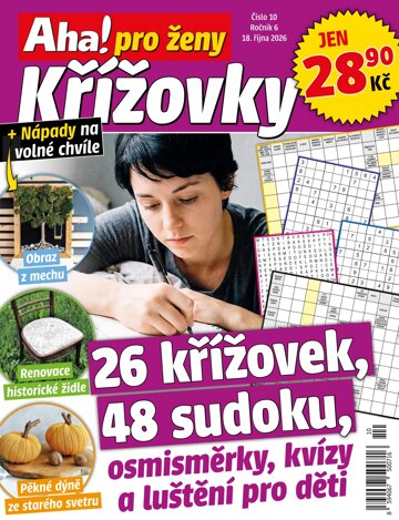 Obálka e-magazínu Aha! pro ženy křížovky 10/2026