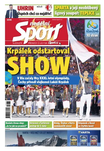 Obálka e-magazínu Nedělní Sport 7.8.2016