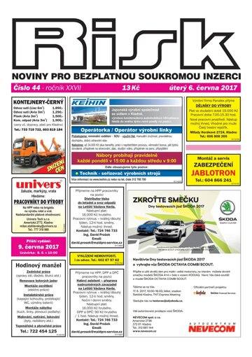 Obálka e-magazínu Risk 44/2017