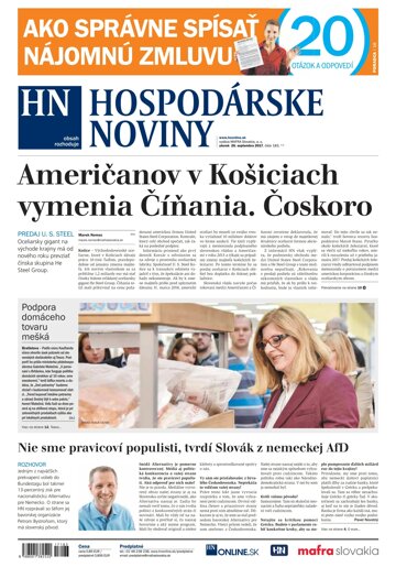 Obálka e-magazínu Hospodárske noviny 26.09.2017