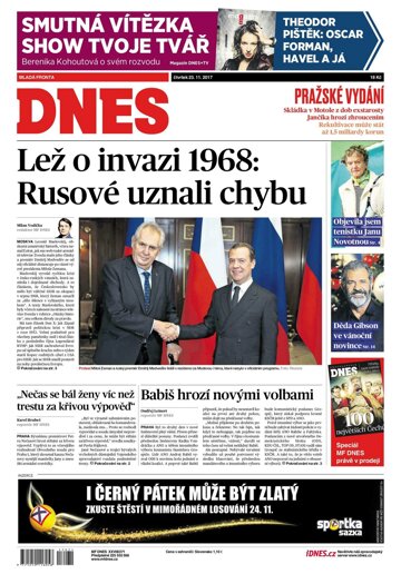 Obálka e-magazínu MF Dnes 23.11.2017