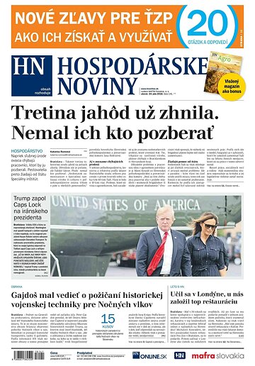 Obálka e-magazínu Hospodárske noviny 24.07.2018
