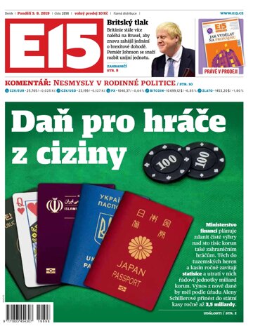 Obálka e-magazínu E15 5.8.2019