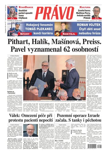 Obálka e-magazínu Deník Právo 30.10.2023