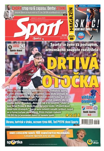 Obálka e-magazínu Sport 8.8.2025