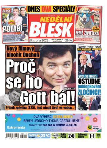 Obálka e-magazínu Nedělní Blesk 17.8.2025