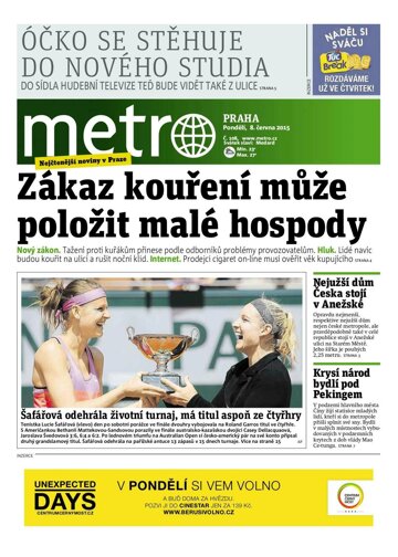 Obálka e-magazínu deník METRO 8.6.2015